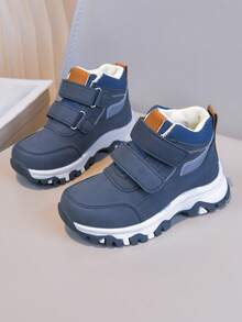 New Kids Outdoor Sports Shoes Running Shoes Hiking Shoes Suitable For Boys And Girls, Soft Sole With Hook And Loop - Blue - View 2