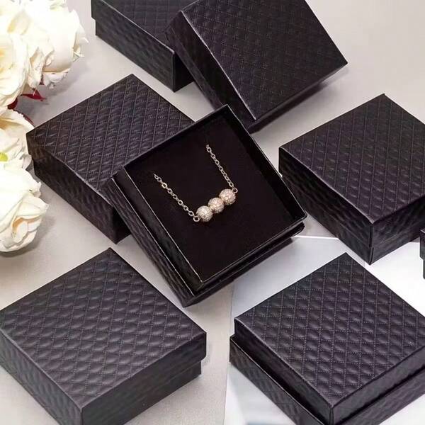 5/8/12pcs Jewelry Box, Plaid Jewelry Packaging Box, Necklace Box, Ring & Earring Storage Box, Gift Packaging Decorative Box, Elegant Design, Fashionable Enthusiasts