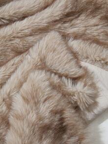 Women's Faux Fur Lapel Collar Long Shaggy Casual Jacket