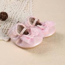 Infant Girls' Soft Bottom Non-Slip Bowknot Princess Shoes, 0-1 Years Old, Suitable For Spring And Autumn - Pink - View 6