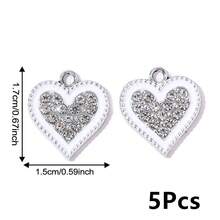 5Pcs Heart Design DIY Jewelry Pendant For Jewelry Making, Wedding Decoration Accessories - Multicolor - View 22
