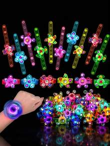 10个/5个/1个/包 LED发光手环，发光派对礼品，可用作百宝箱礼物、生日礼物、嘉年华奖品、圣诞节礼物 - 彩色 - 查看 3