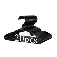 10/20/30个装 结实耐用塑料衣架 - 防滑，（白色、黑色、蓝色、粉色、绿色、灰色），肩部带凹槽设计，抓力牢固 - 非常适合家庭衣柜、宿舍和衣橱收纳 - 彩色 - 查看 11