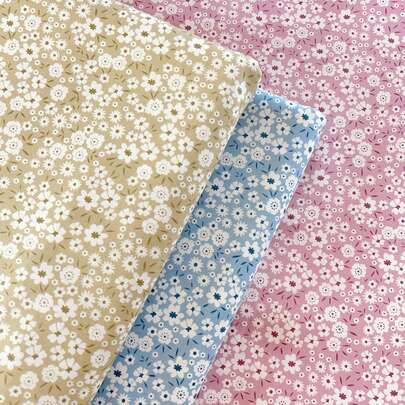 0.5m/1m/2m Ditsy Floral Printed Fabric, 3 Colors Available: Pink/Blue/Yellow, Soft & Breathable, DIY Dress Clothing Fabric, Home Decor, Patchwork Sewing Fabric, Sold By The Meter, Multiple Sizes Available