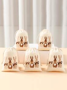 6 Pezzi Sacchetti Portaregali con Cordoncino a Tema Coniglietto di Pasqua, Sacchetti Regalo con Disegno di Coniglio, Sacchetti Festa Caccia alle Uova di Pasqua, Decorazioni Giorno di Pasqua Felice, Decorazioni Coniglietto di Pasqua, Regalo di Pasqua, Perfetto per Caramelle e Premi Caccia alle Uova, Decorazioni Primaverili, Organizzazione e Conservazione - Multicolore - Visualizzare 9