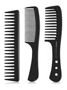 3pcs Hair Brushes, Black Hair Cutting Comb, Wide-Tooth Apple Comb For Salon ,Hair Tool Kit ,Hair Styling Kit
