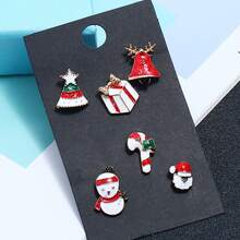 Christmas Gift Unisex Brooch Enamel Pin Santa Claus Bell Reindeer Snowflake Christmas Tree Brooch New Year Pin - Multicolor - View 6