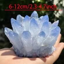 Natural Blue Crystal Cluster Flower Ornament, A Holiday Gift For Family And Friends On Christmas, Halloween, And Valentine's Day, Suitable For Placement In Home Spaces, Offices, And Study Rooms - Màu xanh lam - Xem 3
