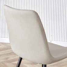 Dining Chairs - Black + Gray + Metal + PU Leather + Set Of 4 - View 7