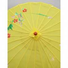 Paraguas de bambú decorativos para bodas en paquete único, adecuados para decoraciones y accesorios de bodas y vacaciones, paraguas de novia tradicionales hechos a mano, elegantes accesorios para fotografías y fiestas - Mostaza Amarilla - Ver 4