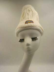 1pc Women's Thick Warm Wool Hat, Women's Winter Wool Pom Pom Knit Hat, Multi-Functional Thick Cold-Proof Hat - Black - View 12