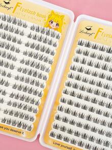 252pcs Glue-Free Eyelashes Book ,High-Capacity Natural Self-Adhesive False Eyelashes, Soft & Comfortable Natural & Dramatic Lightweight & Reusable, Perfect Makeup,Christmas Party,Natural & Realistic Handmade Lash Extension Lash Clusters - Black - View 7