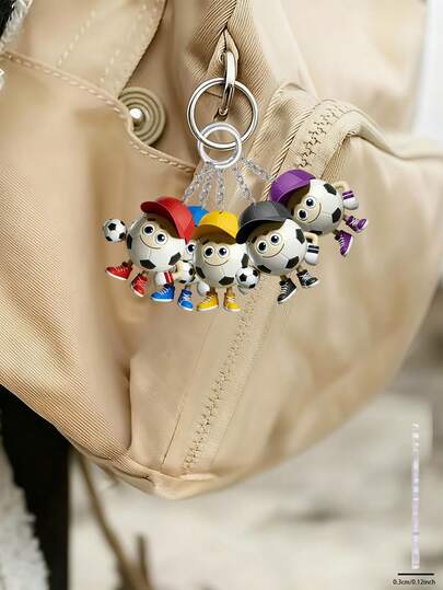 5/1 יחידות מחזיקי מפתחות אקריליים דו-ממדיים שטוחים וחמודים בנושא שחקן כדורגל או אוהבי ספורט, מתאים לקישוט תרמילי גב ומפתחות לרכב, קישוט למסיבת חג, מתנה מושלמת לחובבי מחזיקי מפתחות, מתנה לחזרה לבית הספר, קישוט לטלפון, לרכב, לתיק גב וארנק, מתנה אידיאלית לאבא ולאהובים, קישוט מחזיקי מפתחות | איור משפחתי | אקריליק עמיד, מתנת מחזיקי מפתחות בשבילו