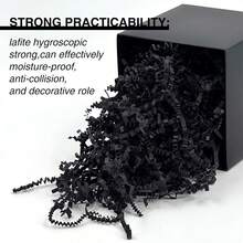 2LB Crinkle Cut Paper, Shred Packing Grass Cushion Paper Streamer For All Occasions, Gift Baskets - Perfect For Christmas Wedding Birthday Bridesmaid Engagement Craft Gift Boxes Bags Basket Filler Decoration Shredded Paper Filler, Christmas Gifts, Christmas Stuffers & More (White/Pink/Black) - 黑色 - 查看 3