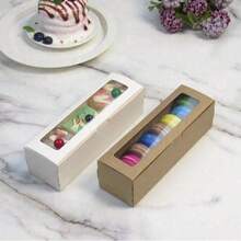 5-Piece Cookie Dessert Boxes, Macaron Cake Bakery Boxes With Clear Windows, Wedding & Birthday Party Favors, Christmas Gift Packaging