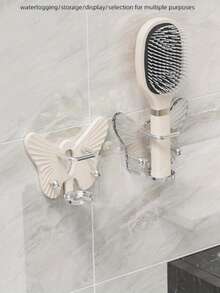 1pc Electric Toothbrush Holder Wall Mount, Multi-Function Storage Rack, Bathroom Drill-Free Comb Organizer Hanging Hook - Multicolor - View 6