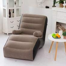 Ghế sofa bơm hơi dáng lười, ghế lười bơm hơi, lưng tựa bọc nhung, sofa giường bơm hơi, phù hợp dùng trong nhà và ngoài trời, nhà ở, sân hiên, vườn, hồ bơi, cắm trại (bao gồm bơm hơi) - cà phê - Xem 9