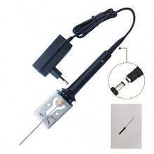 Juego de herramientas de cortador de espuma eléctrico, cuchillo de alambre caliente cortador de poliestireno expandido para manualidades DIY, herramienta de corte de placa de espuma - Negro profundo - Ver 3