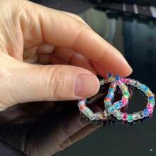 1430pcs + 1 Roll 0.8mm Elastic Line Super Ink Painting Beads DIY Bracelet Necklace Earring Jewelry Supplies, Holiday Gift