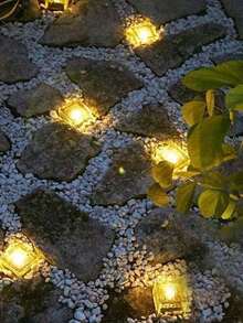 1/2/4个装户外太阳能圣诞灯,暖光花园地灯,户外花园装饰照明,嵌入式地灯路径灯,白/暖光庭院房屋楼梯灯,LED夜灯,多功能户外柱灯,适用于圣诞节、万圣节、开斋节、情人节 - 白色 - 查看 10