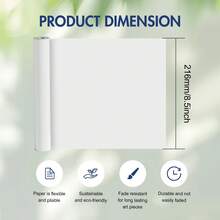 US Let-Ter Size Quick-Dry Thermal Printer Paper 8.5''x11'', 1 Rolls, Compatible With C80 A4 Portable Printer - Bánh cuộn trắng - Xem 4