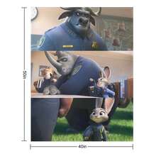 1 Piece &Lt; Zootopia &Gt;  Station Flannel Blanket - Jessy Hopps And Nick Wilde, Ultra Soft Heavyweight 280GSM All-Season Blanket/Sofa Cushion, Bed, Camping, Office Machine Washable Disney Fan Gift, Durable Decorative Blanket, Movie Enthusiast Must-Have, Home Decoration Accessories - 風格 - 查看 7