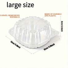 50pcs Transparent PET Plastic Food Containers, Commercial Takeout Packaging Boxes - Suitable For Sandwiches, Burgers, Salads, Cakes, Fruits, Snacks, Catering, Food Service, Desserts, Baking, Hot & Cold Meals - White - View 8