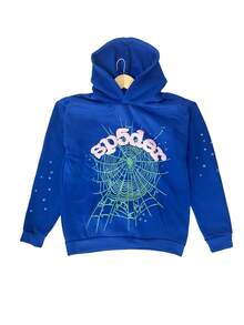 NEW Hip Hop Spider Hoodies Set Y2k Hoodie ,Tracksuit Pullover Sweatshirt And Trousers For Men Or Women Matching Hoodies For Couples Casual Unisex  Spring/Fall    Regular Fit    Drawstring    Halloween - Màu xanh lam - Xem 7