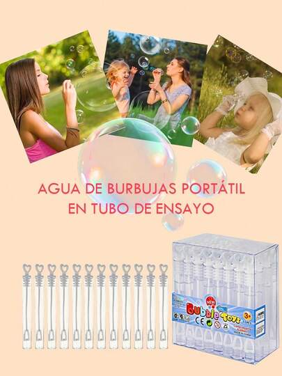 48pcs Juguete de Burbujas con Tubo de Ensayo,Bastón de Burbujas Científico Creativo Set de DIY para Niños con Líquido para Burbujas,Bastón Interactivo para Juegos al Aire Libre