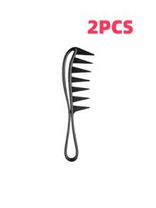 1 pièce Grand peigne texturé, peigne à dents larges pour boucler, outil de coiffure en forme de dent de requin, convient pour les cheveux bouclés, mouillés, ondulés, épais, perruques. Essentiel pour les salons. Brosse/peigne à cheveux unisexe, accessoires et produits de soins capillaires essentiels pour le salon et les voyages - Multicolore - Voir 12
