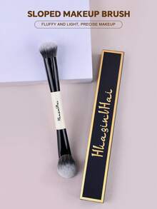 HUAQINVHAI Beige Box Set Of Dual-Ended Multi-Functional Blush Brush, Contour Brush, Highlighter Brush, Foundation Brush, Powder Brush, Portable Makeup Bag. - Beige - View 1