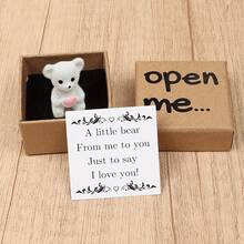 1件装魔法熊“打开我”惊喜礼盒套装 - 生日、周年纪念日、情人节、婚礼及情侣的温馨纪念品 | 高级奢华工艺，饱含爱意的卡片，纸质材料，卡通图案，英文，精美礼品包装 | 奇趣设计 | 纸艺工艺，熊主题家居装饰 - 彩色 - 查看 5