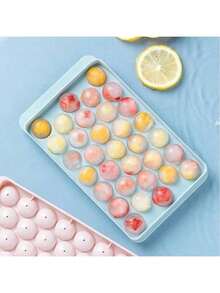 33-Cavity Plastic Ice Cube Tray With Lid - 2 Color Options, Minimalist Design | Ideal For Home & Beverage Making - Multicolor - View 7