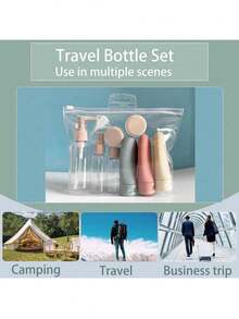 11 PCS Travel Bottles For Toiletries Plastic Travel Size Refillable Containers For Liquid Shampoo, Lotion, Cream, Dispenser Accessories Kit Leak Proof - Multicolor - View 10