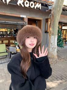 女士冬季抓绒渔夫帽，保暖冬帽，时尚加厚帽，适合寒冷天气户外活动，节日礼物，冬季配饰，冬季服装，个性化礼物 - 彩色 - 查看 5