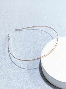 2件装时尚女士金色金属波浪发箍，弧形发箍，几何细发箍，适合日常、派对、优雅头饰，金色发饰，女士发箍，发饰，发圈，头饰 - 0.3金色 - 查看 5