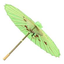 Paquete de 5 sombrillas de bambú para decoración de bodas, ideales para decoraciones y accesorios de festivales y bodas. Sombrillas de novia tradicionales hechas a mano, elegantes accesorios para fotos y fiestas. - Verde - Ver 10