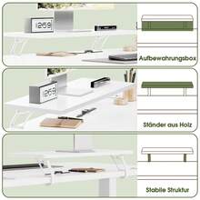 Gunji 120/140/160cm Height Adjustable Desk, Stable Desk Height Adjustable Electric With Memory Hand Control, Ergonomic Sit-Stand Table Computer Desk - 查看 9