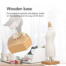 Mini Sewing Mannequin, Square Base, Convenient For Threading Needles. Suitable For Sewing Studios And Home Use. Comes With Wooden Base For Displaying Sewing Patterns And Making Models.