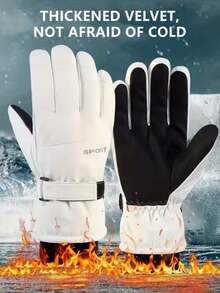 1 Pair Couple Ski Gloves, Touchscreen Warm Windproof Waterproof Cold-Proof, Lightweight Hand Warmer, Suitable For Fashionable Sports Skiing, Snowboarding, Outdoor Winter Activities, Winter Ski Gloves, Great Gift For Thanksgiving, Christmas - Multicolor - View 1