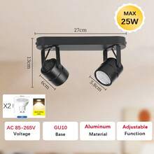 CANMEIJIA GU10 Einbauleuchte, weiße ovale Pendelleuchte, Beleuchtung für Zuhause, Deckenleuchte, 350° schwenkbarer LED-Strahler, geeignet für Wohnzimmer, Esszimmer, Schlafzimmer, Küche, Flur, Café, Ausstellungshalle, Leseraum, Bar, Hotel, Bekleidungsgeschäft, Ausstellungshalle, in verschiedenen Größen und Formen erhältlich - Schwarz - Übersicht 20