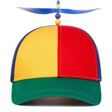 1pc Men's Propeller Baseball Cap, Fashion Cartoon Hat, Outdoor Sun Protection Casual Hat For Spring, Autumn Trips, Travel, Beach - 綠色 - 查看 3