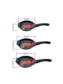 Sartén Antiadherente de Aluminio Vesta - Alta Resistencia. Compatible con Inducción y Todo Tipo de Quemadores, 3 mm de Grosor, Ideal para Freír Huevos, Filetes, Panqueques - Negro - Ver 6