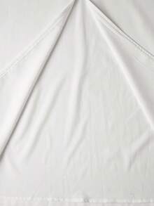 QUNGIGU Falda larga de cintura alta de línea A, de unicolor, básica, con dobladillo dividido, cómoda y casual - Blanco - Ver 9