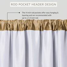 Versailles Faux-Silk Room-Darkening Curtain Panel, Blackout Curtain With Rod Pocket, 52 Inches By 108 Inches, Gold, 1 Panel, Home Decor 3F75 - 象牙 - 查看 4