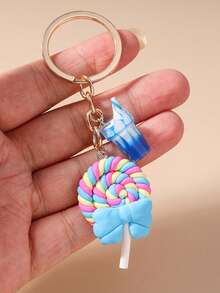 1pc Realistic Food Keychain, Ice Cream, Lollipop Keyring, Keychain, Bag Charm For Girls - Multicolor - View 5