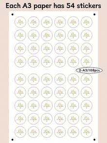 54/108/540张定制圆形贴纸,个性化生日贴纸,可定制姓名和年龄的标签贴纸,可定制婚礼贴纸,圆形透明贴纸,信封,礼品袋,糖果袋,派对,节日礼物,可装饰客厅,伴娘,男士,女士,情侣,学生,朋友,永恒的爱 - 多色 - 查看 24