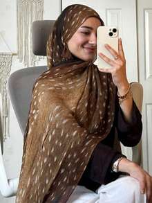 1pc Women's Fashion Bohemian Style Ombre Deer Print Hijab, Autumn/Winter Street Style Scarf, Suitable For Daily Wear, All Season