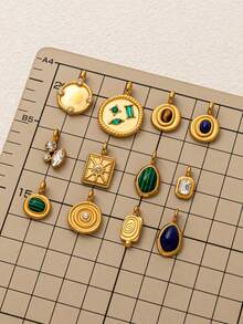 1 mặt dây chuyền hình giọt nước mặt trời bất đối xứng bằng thép không gỉ, mạ vàng 18K, có thể tự làm vòng cổ, vòng tay, bông tai, dây chuyền, móc khóa, mặt dây chuyền bùa hộ mệnh, chống thấm nước, chống oxy hóa, trưng bày quyến rũ, quà tặng trang sức cho nữ. - Nhiều màu - Xem 4