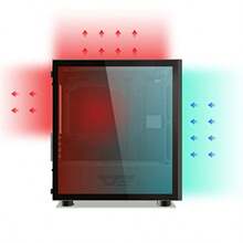 DLM21 MESH Micro ATX Mini ITX Tower MicroATX White Computer Case With Door Opening Tempered Glass Side Panel And Mesh Front Panel Black - Black - View 3